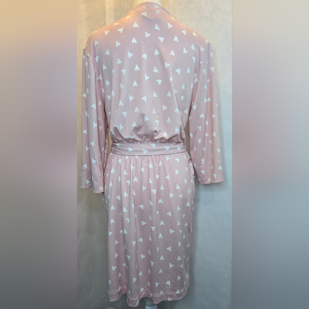 Star & Skye By: Pj Salvage Pink Heart Print Women's Robe - Picture 7 of 12